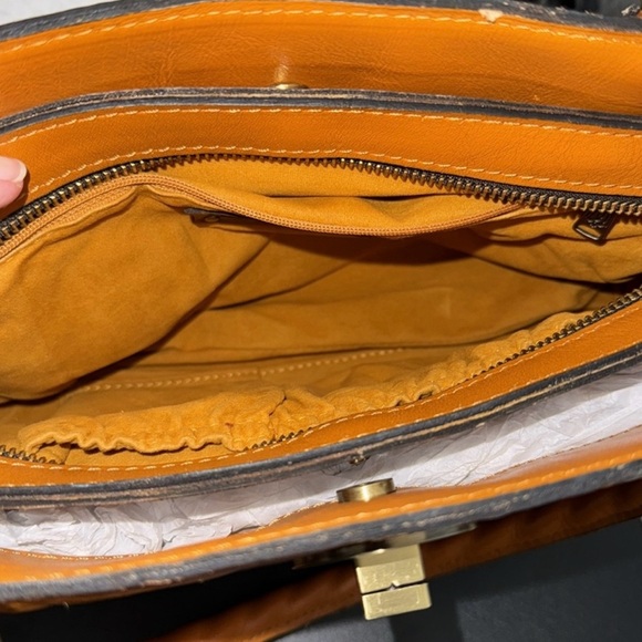 Patricia Nash Rosina Handbag,  Sun Yellow Color, Tooled Leather, EUC - Picture 9 of 11